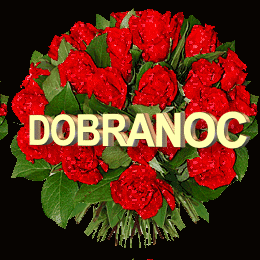 Bukiet róż dobranoc napis ruchomy